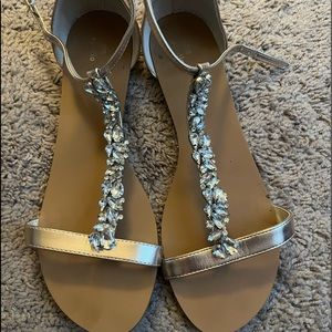 DB Studio Flat Sandals (Rhinestone Detail)- Worn Once